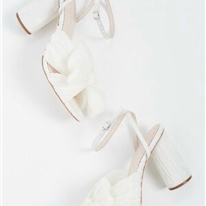 Loeffler Randall Cream Block Heel Sandals